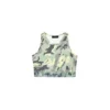 Bralette in nylon con stampa mimetica dipinta