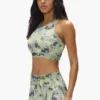 Bralette in nylon con stampa mimetica dipinta