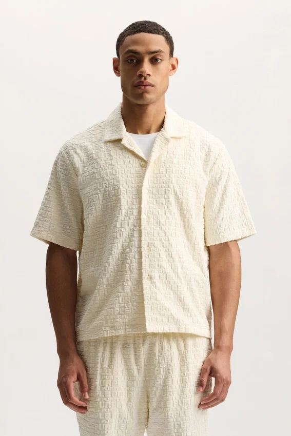 Camicia in spugna jacquard