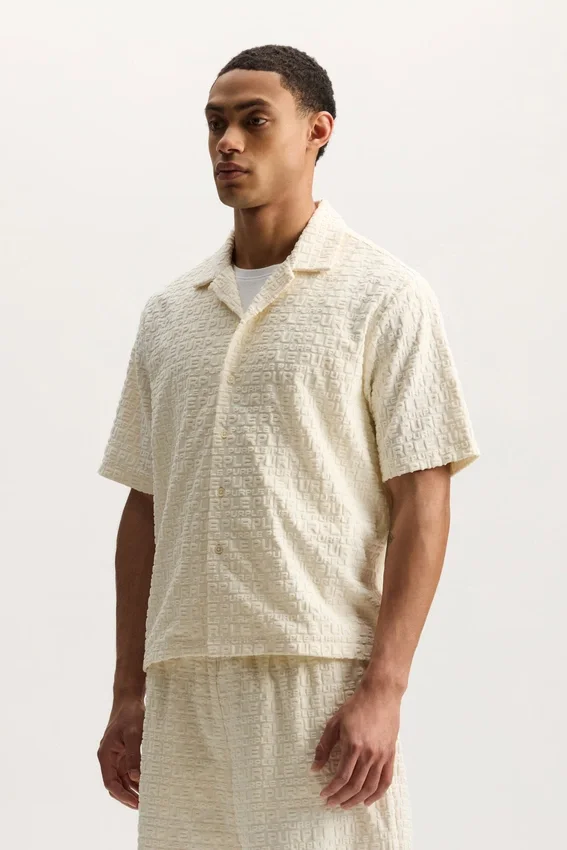 Camicia in spugna jacquard