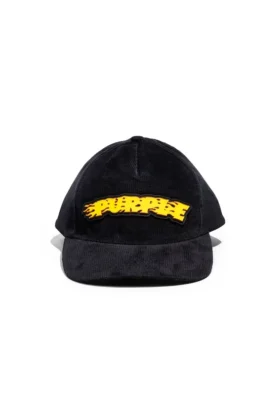 Cappellino in velluto a coste con logo Purple Flames