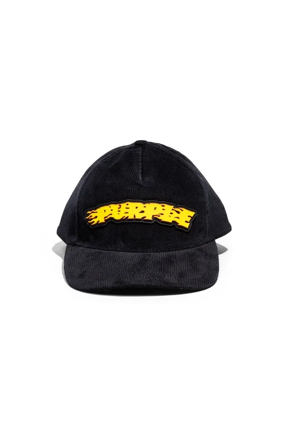 Cappellino in velluto a coste con logo Purple Flames