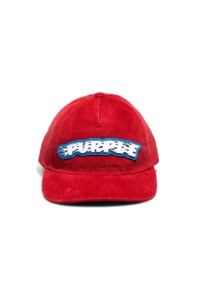 Cappellino in velluto a coste con logo Purple Flames