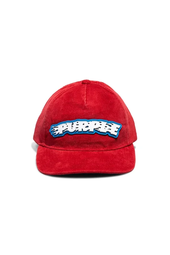 Cappellino in velluto a coste con logo Purple Flames