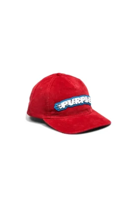 Cappellino in velluto a coste con logo Purple Flames