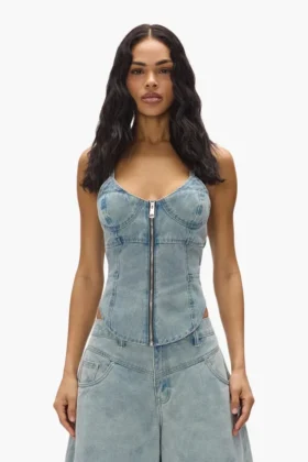 Corsetto con cerniera frontale