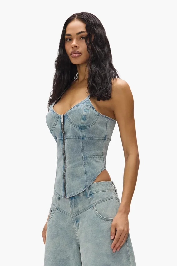 Corsetto con cerniera frontale