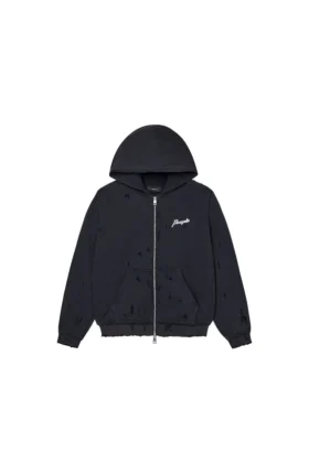 Felpa con cappuccio e zip con scritta