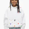 Felpa con cappuccio per bambini con monogramma dipinto