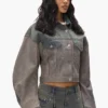 Giacca mista in Denim e pelle