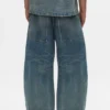 Jeans a zampa d’elefante in stile workwear