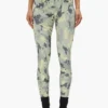 Leggings in nylon con stampa mimetica dipinta
