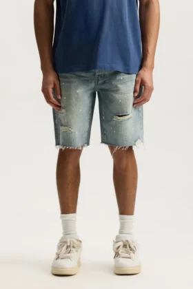 P059 Pantaloncini strappati effetto pittorico