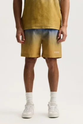 Pantaloncini con logo sbiadito su tutto il perimetro