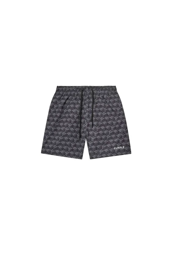 Pantaloncini con monogramma a cubi su tutto il capo