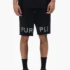 Pantaloncini con scritta in cristalli