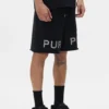 Pantaloncini con scritta in cristalli