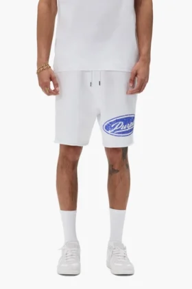 Pantaloncini con scritta in paillettes