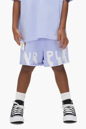 Pantaloncini da bambino con logo dipinto