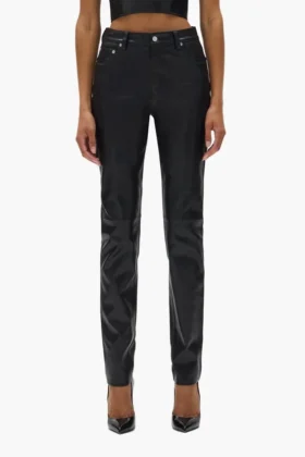 Pantaloni in pelle a 5 tasche
