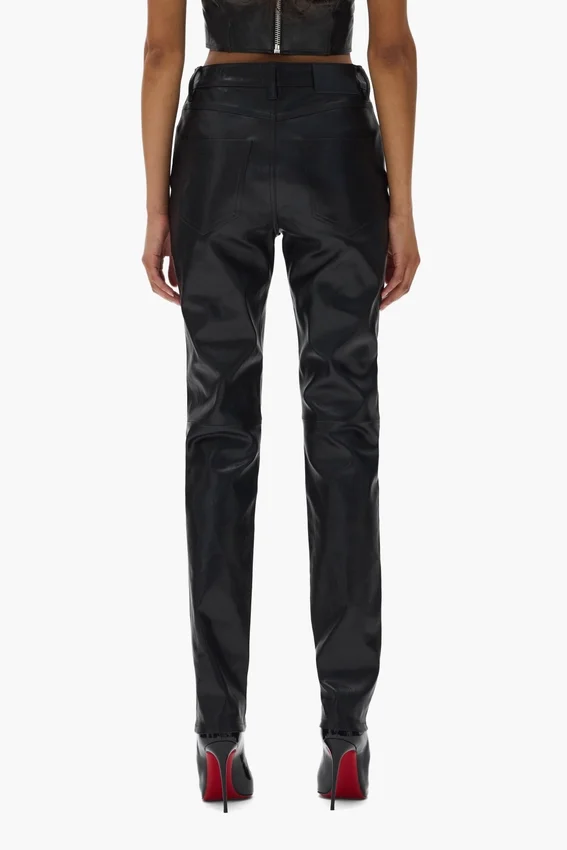Pantaloni in pelle a 5 tasche