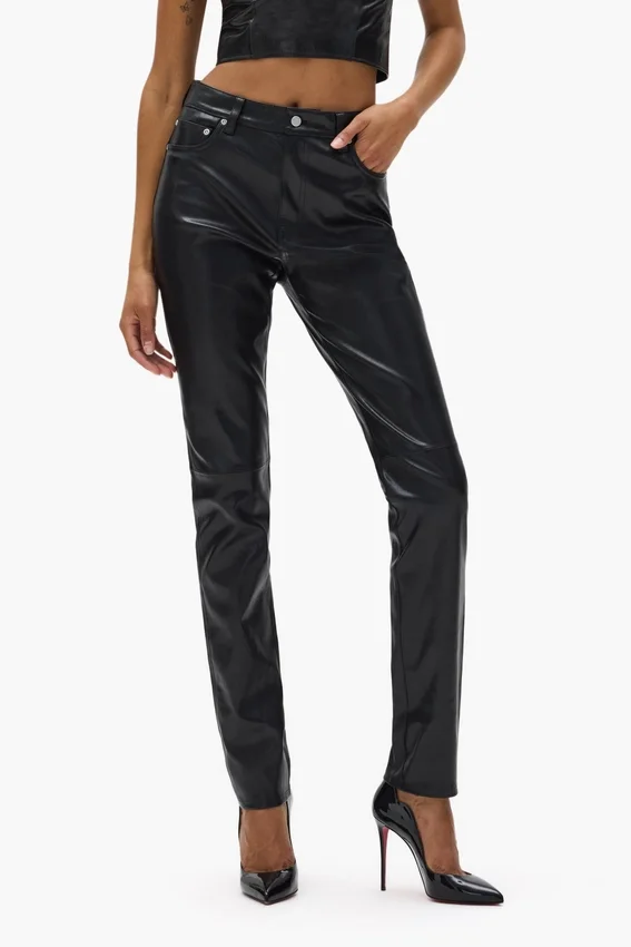 Pantaloni in pelle a 5 tasche