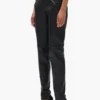 Pantaloni in pelle con zip a V