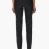 Pantaloni in pelle con zip a V