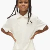 Polo in spugna con motivo ripetuto “Wordmark” per bambini