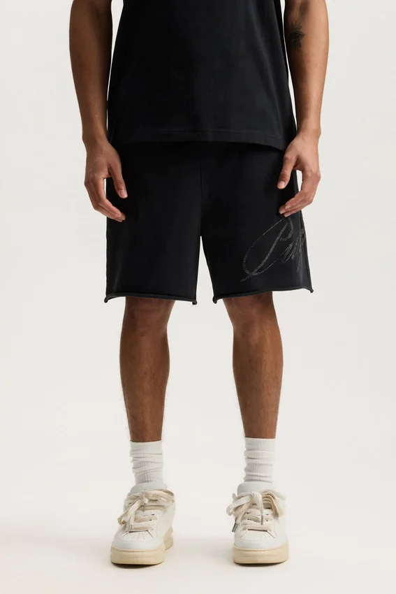 Shorts Crystal con scritta obliqua