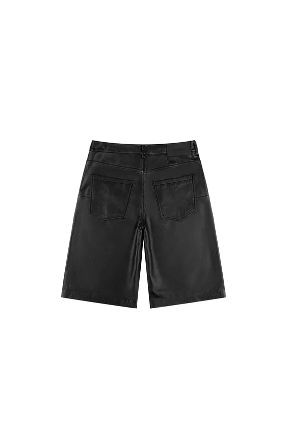 Shorts sportivi in pelle