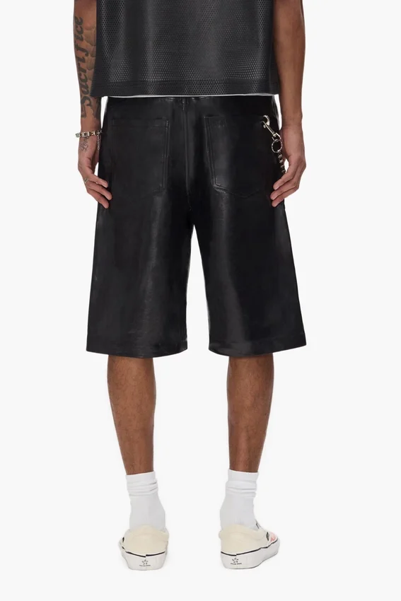 Shorts sportivi in pelle