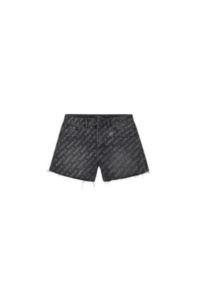 Shorts tagliati con logo bling
