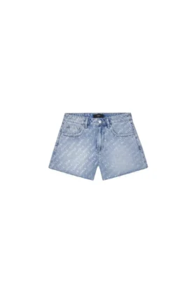 Shorts tagliati con logo bling