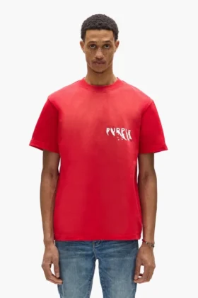 T-shirt con logo dipinto