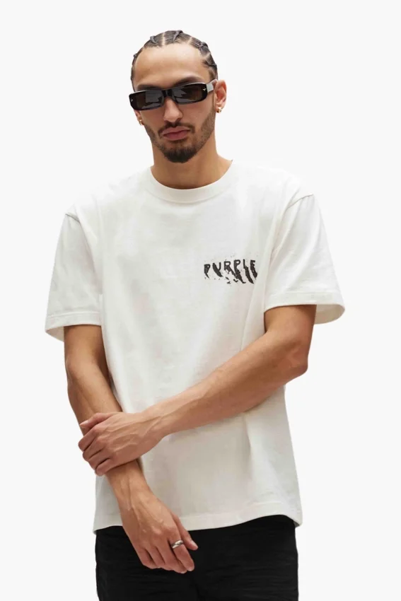 T-shirt con logo dipinto