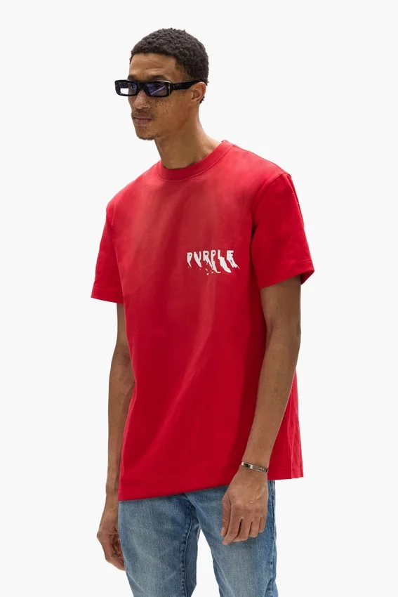 T-shirt con logo dipinto