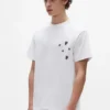 T-shirt con monogramma in perline