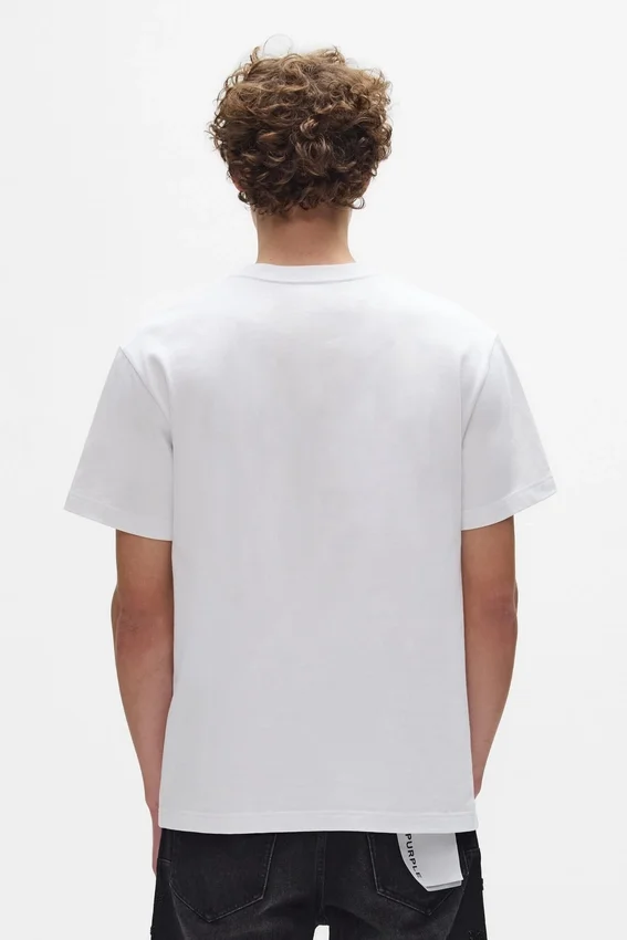 T-shirt con monogramma in perline