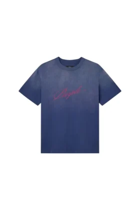 T-shirt con scritta in corsivo obliquo
