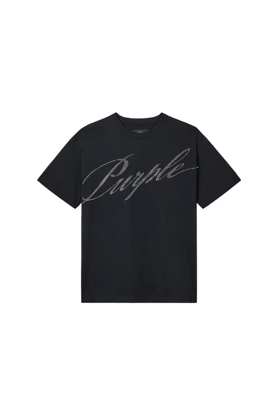 T-shirt Crystal Slanted Script