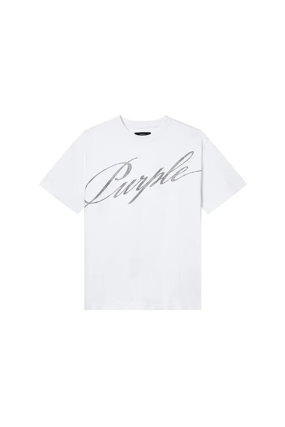 T-shirt Crystal Slanted Script