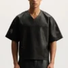 T-shirt in pelle e rete