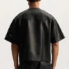 T-shirt in pelle e rete