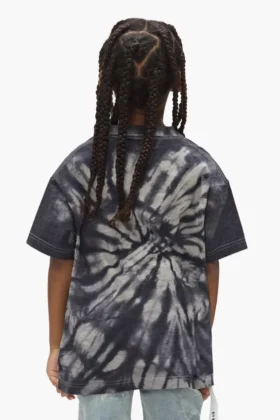 T-shirt per bambini con tre loghi in stile tie-dye