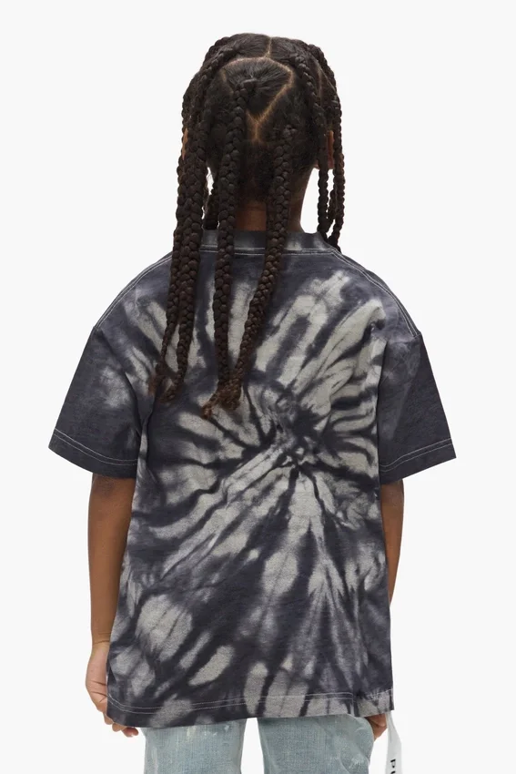T-shirt per bambini con tre loghi in stile tie-dye